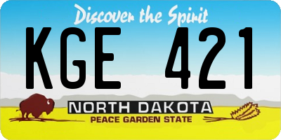 ND license plate KGE421