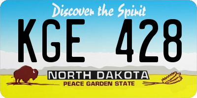 ND license plate KGE428