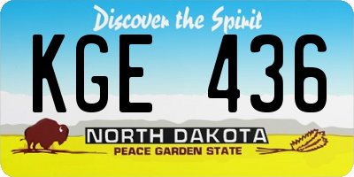 ND license plate KGE436