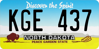 ND license plate KGE437