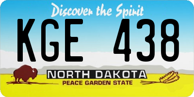 ND license plate KGE438
