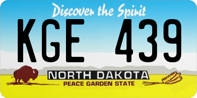 ND license plate KGE439