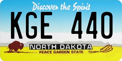 ND license plate KGE440