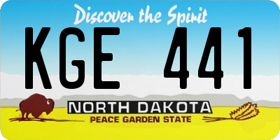 ND license plate KGE441