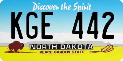 ND license plate KGE442