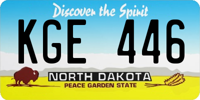 ND license plate KGE446