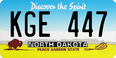ND license plate KGE447