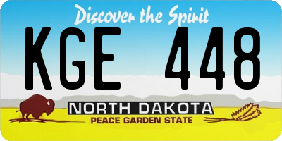 ND license plate KGE448