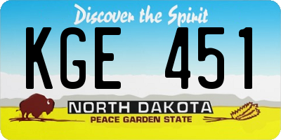 ND license plate KGE451