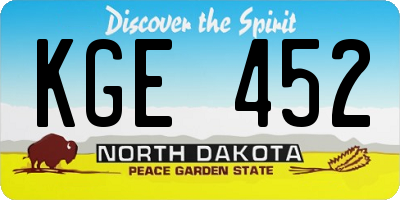 ND license plate KGE452