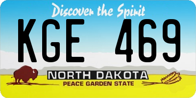 ND license plate KGE469