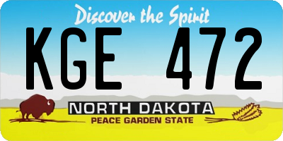 ND license plate KGE472