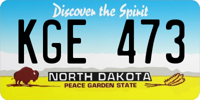 ND license plate KGE473