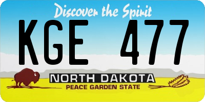 ND license plate KGE477