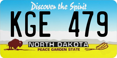 ND license plate KGE479