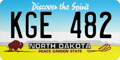 ND license plate KGE482