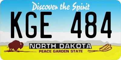 ND license plate KGE484