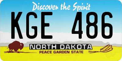 ND license plate KGE486