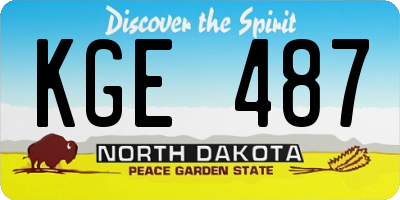 ND license plate KGE487