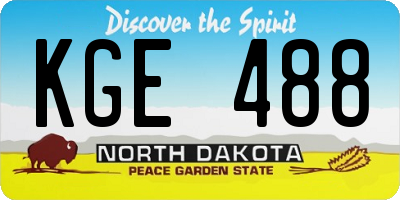 ND license plate KGE488