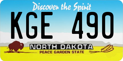 ND license plate KGE490