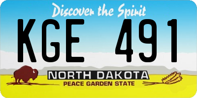 ND license plate KGE491