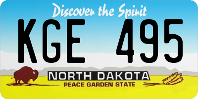 ND license plate KGE495