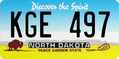 ND license plate KGE497