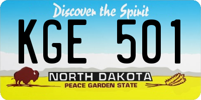 ND license plate KGE501