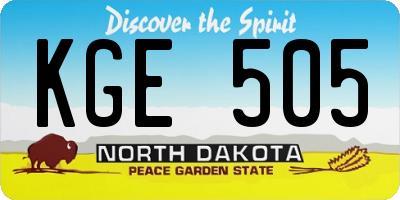 ND license plate KGE505