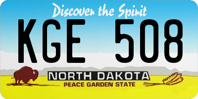 ND license plate KGE508