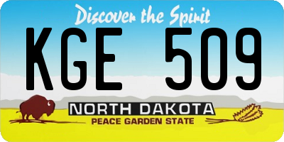 ND license plate KGE509