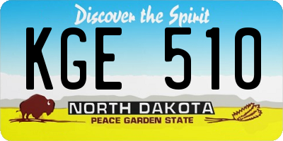 ND license plate KGE510