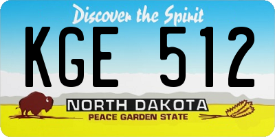 ND license plate KGE512