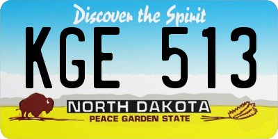 ND license plate KGE513