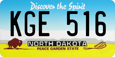 ND license plate KGE516