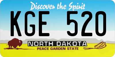 ND license plate KGE520