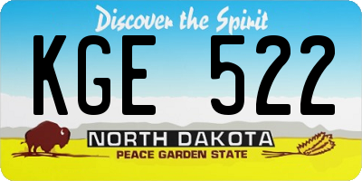 ND license plate KGE522