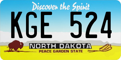 ND license plate KGE524