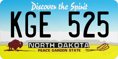 ND license plate KGE525