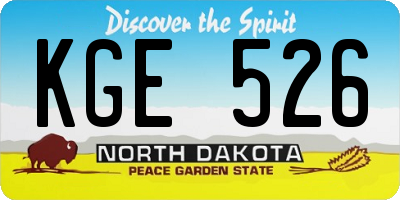 ND license plate KGE526