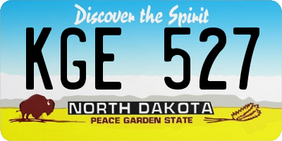 ND license plate KGE527