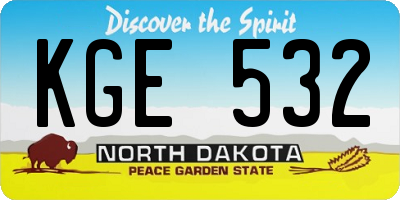 ND license plate KGE532