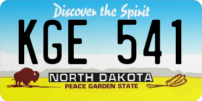 ND license plate KGE541