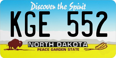 ND license plate KGE552