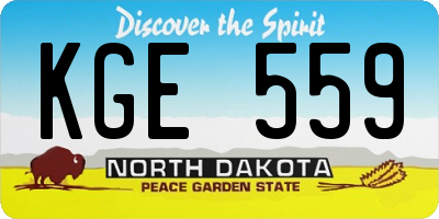 ND license plate KGE559