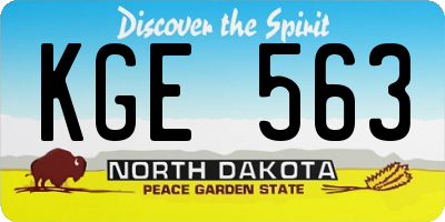 ND license plate KGE563