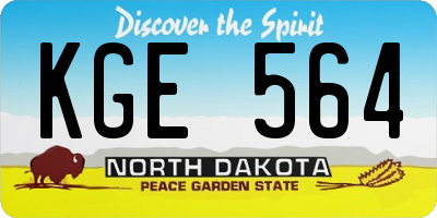 ND license plate KGE564