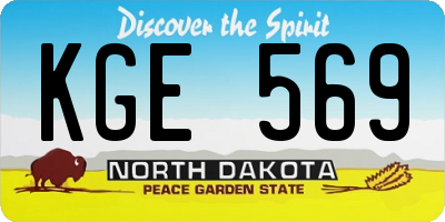 ND license plate KGE569