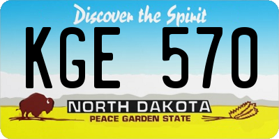 ND license plate KGE570